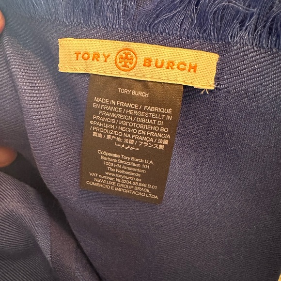 Blue Patterned Women's Scarf - Picture 4 of 5